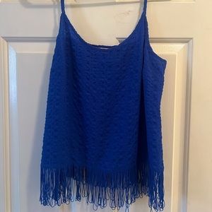 Blue Lilly Pulitzer sleeveless tank top with fringe